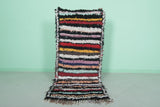 Colorful Moroccan Berber Rug - 2.6 x 5.7 ft Handmade Striped Design