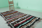 Colorful Moroccan Berber Rug - 2.6 x 5.7 ft Handmade Striped Design