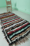 Colorful Moroccan Berber Rug - 2.6 x 5.7 ft Handmade Striped Design