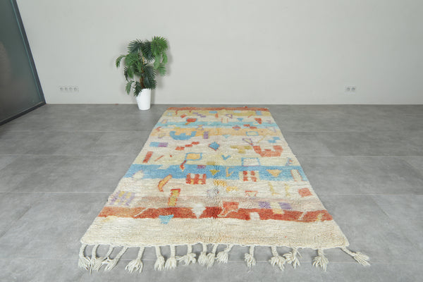 Moroccan rug with geometric design 4.8 ft x 8.4 ft - Handmade
