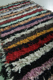 Colorful Moroccan Berber Rug - 2.6 x 5.7 ft Handmade Striped Design