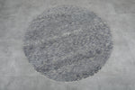 5 ft Round Moroccan Wool Rug – Soft Gray Tone