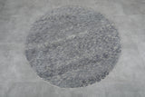 5 ft Round Moroccan Wool Rug – Soft Gray Tone