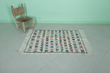 Handwoven Berber Kilim Rug – 3.1 FT x 4.9 FT | Moroccan Tribal Style