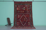 Vintage Moroccan Rug 6.3 x 12.7 Ft Handwoven Geometric Design | Bohemian Decor