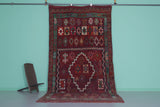 Vintage Moroccan Rug 6.3 x 12.7 Ft Handwoven Geometric Design | Bohemian Decor