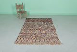 Hand-Knotted Berber Moroccan Rug - 3.7 FT X 5.7 FT | Vibrant Artisan Craft