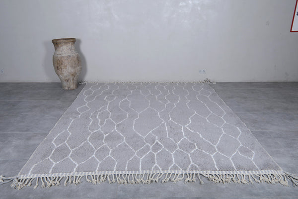 Geometric gray Moroccan rug – 8.2 x 10.1 ft | Elegant home decor
