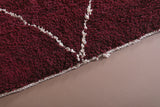 4.9 X 6.9 FT Moroccan Wool Rug - Rich Burgundy with Diamond Pattern