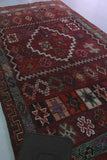 Vintage Moroccan Rug 6.3 x 12.7 Ft Handwoven Geometric Design | Bohemian Decor