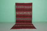 Authentic Moroccan Runner Rug – 4.6 FT X 9.2 FT | Rich Red & Berber Patterns