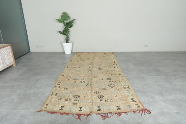 Genuine berber azilal rug - Vintage Moroccan wool carpet - 5 ft x 11.3 ft
