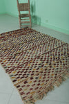 Hand-Knotted Berber Moroccan Rug - 3.7 FT X 5.7 FT | Vibrant Artisan Craft