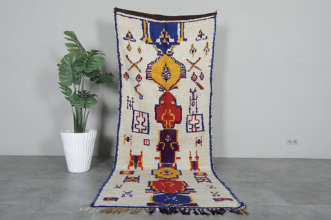 Moroccan Rug 3.6 x 9.3 ft Azilal Style Handmade Wool Rug
