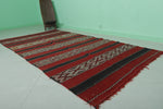 Authentic Moroccan Runner Rug – 4.6 FT X 9.2 FT | Rich Red & Berber Patterns