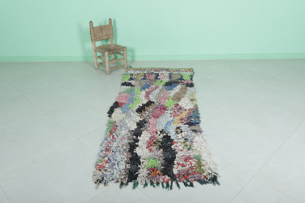 2.7 x 6.8 ft Moroccan berber rug | Vibrant multicolor patchwork