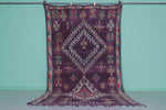 Vintage Moroccan Rug 6.4 x 13.1 Ft Handwoven Diamond Pattern | Boho Home Decor