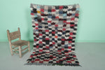 3.4 x 5.3 ft Moroccan Berber Rug | Multicolor Patchwork Handwoven Carpet