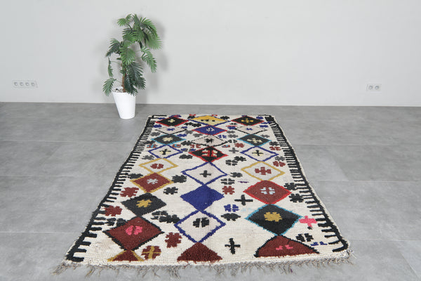 Azilal Rug 4.7 x 7 ft Handwoven Moroccan Wool Carpet