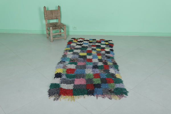 Colorful handmade berber rug – 2.6 x 5.9 FT | Moroccan patchwork decor