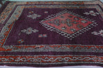 Vintage Moroccan Rug 6.3 x 9.6 Ft Handwoven Geometric Pattern | Bohemian Home Decor