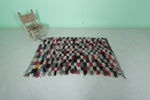 3.4 x 5.3 ft Moroccan Berber Rug | Multicolor Patchwork Handwoven Carpet