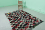 3.4 x 5.3 ft Moroccan Berber Rug | Multicolor Patchwork Handwoven Carpet