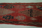 Handmade Red Berber Moroccan Hallway Rug - 2.8 FT x 7.9 FT