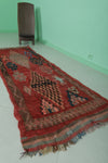 Handmade Red Berber Moroccan Hallway Rug - 2.8 FT x 7.9 FT