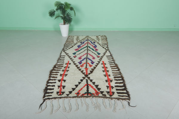 3.3 x 7.6 ft Moroccan berber rug | Tribal chevron pattern