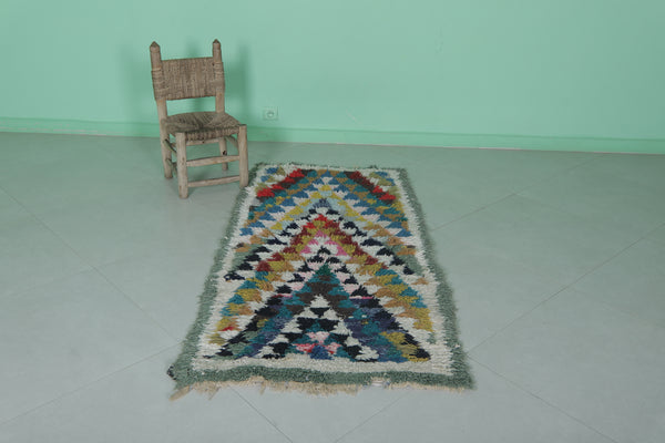 Moroccan handmade runner rug 2.5 x 5.5 FT – Vibrant geometric pattern