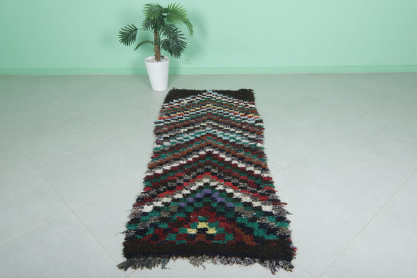 Moroccan berber rug – 2.6 x 7 ft | Multicolor chevron pattern