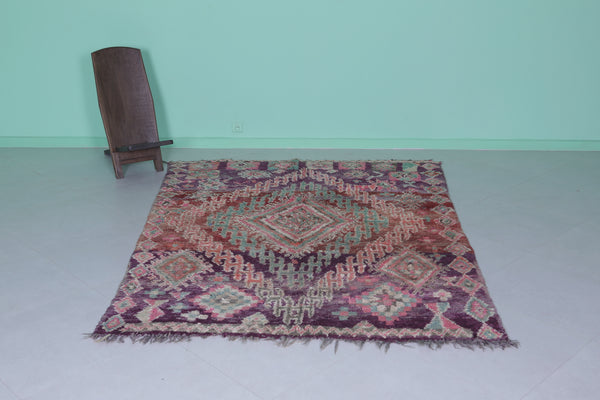 Vintage Moroccan rug 5.8 x 8.1 Ft handwoven bohemian design | Artisan decor