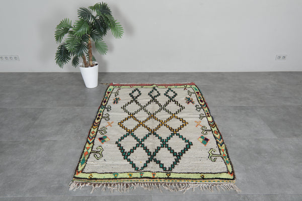 Azilal Rug 4.1 x 5.8 ft Handmade Moroccan Wool Carpet