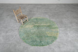 Handmade Green Moroccan Round Rug - Custom Size Elegance