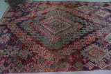 Vintage Moroccan Rug 5.8 x 8.1 Ft Handwoven Bohemian Design | Artisan Decor