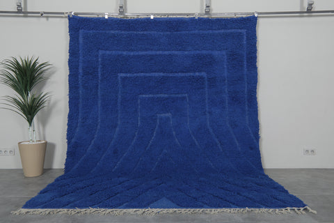 Handmade Moroccan rug - Bleu custom rug - Beni ourain wool rug