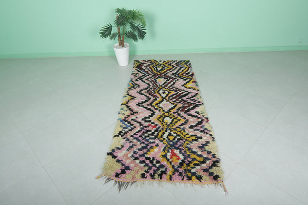 3.1 x 7.2 ft Moroccan berber rug | Colorful abstract geometric pattern