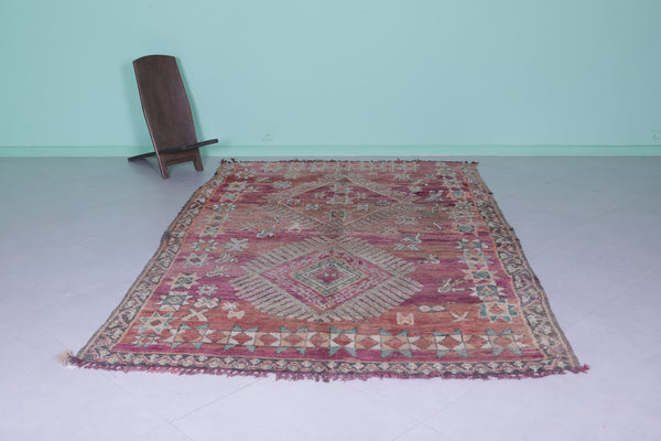 Vintage Moroccan rug 6.5 x 10.1 Ft handwoven berber pattern | Unique decor