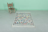 Handwoven Moroccan Rug with Colorful Tribal Patterns – 3.2 FT x 5.1 FT