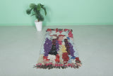 2.4 FT × 5.3 FT Colorful Moroccan Berber Rug - Unique Shaggy Boucherouite Style