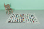 Handwoven Moroccan Rug with Colorful Tribal Patterns – 3.2 FT x 5.1 FT