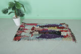 2.4 FT × 5.3 FT Colorful Moroccan Berber Rug - Unique Shaggy Boucherouite Style