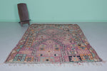 Vintage Moroccan Rug 6.2 x 9.6 Ft Handwoven Geometric Pattern | Artisan Decor