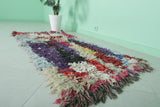 2.4 FT × 5.3 FT Colorful Moroccan Berber Rug - Unique Shaggy Boucherouite Style