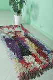 2.4 FT × 5.3 FT Colorful Moroccan Berber Rug - Unique Shaggy Boucherouite Style