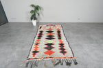 Colorful Moroccan Wool Rug 3.7 X 8.1 FT Berber Rug