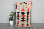 Colorful Moroccan Wool Rug 3.7 X 8.1 FT Berber Rug