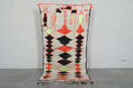 Colorful Moroccan Wool Rug 3.7 X 8.1 FT Berber Rug