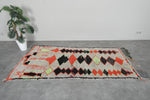 Colorful Moroccan Wool Rug 3.7 X 8.1 FT Berber Rug